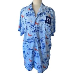 Home Free Men's Size Large Multicolor American Paradise Pocket Camp Shirt NEW